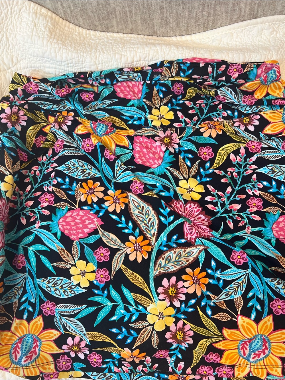 Women’s Floral Skort - Black with Multicolor Floral Print